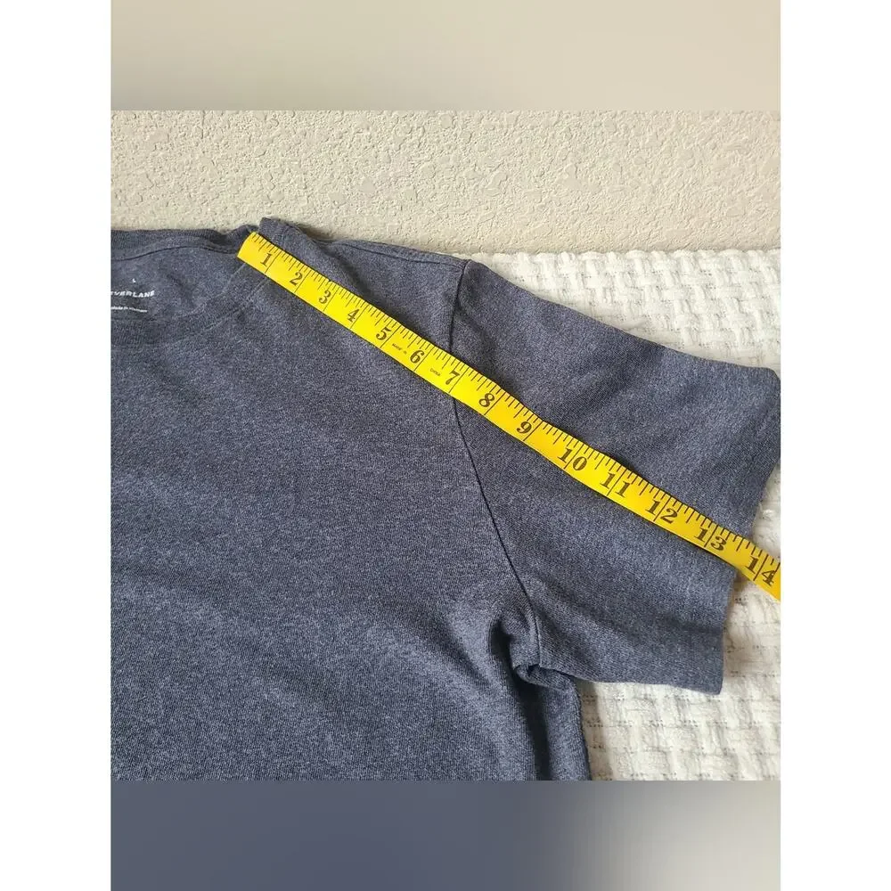 Everlane Classic Men's Crewneck T-Shirt in Heather Navy Blue Size L - Picture 5 of 9